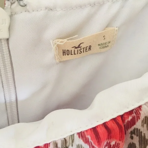 HOLLISTER Spaghetti Strap Boho Tiered Lace Dress Pink/Sage Size Small - Picture 8 of 9